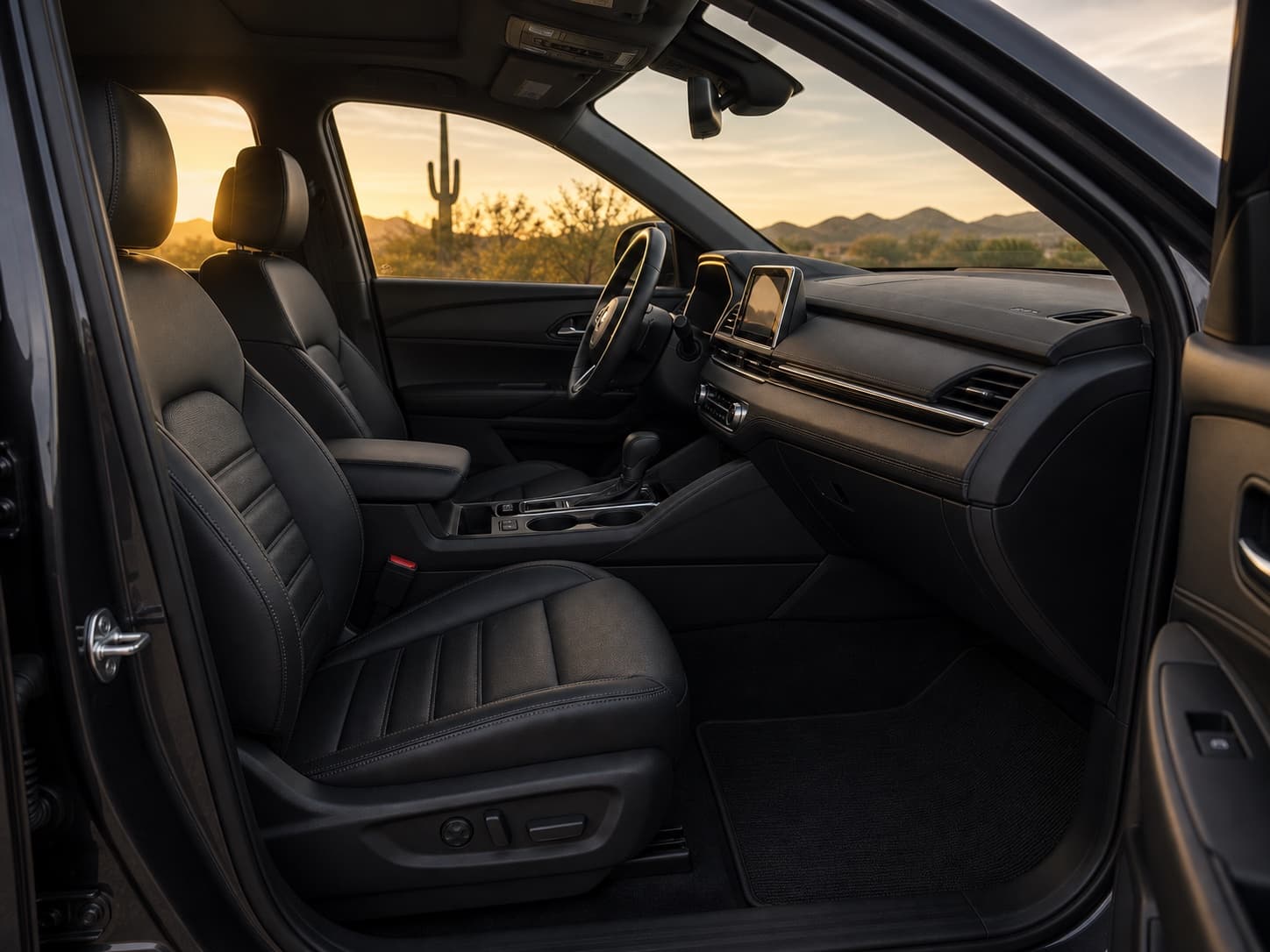 Freshly cleaned vehicle interior with restored seats and floor mats